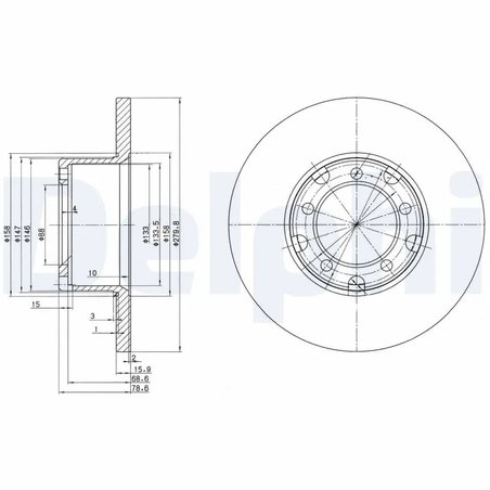 DISC FRANA DELPHI BG2265 - Compatibil cu MERCEDES-BENZ