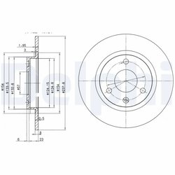 DISC FRANA DELPHI BG2355 - Compatibil cu CITROEN, MEGA, PEUGEOT