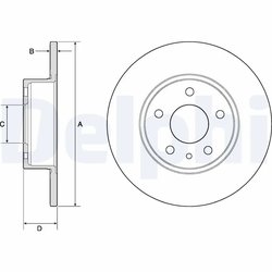 DISC FRANA DELPHI BG2386 - Compatibil cu ALFA ROMEO, FIAT, LANCIA