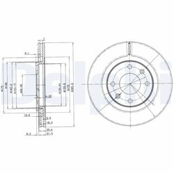 DISC FRANA DELPHI BG2387 - Compatibil cu CITROEN, PEUGEOT