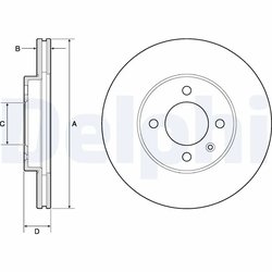 DISC FRANA DELPHI BG2455 - Compatibil cu SEAT, VW