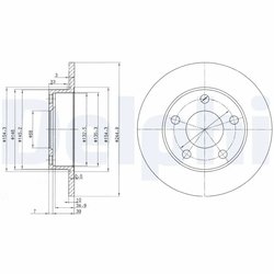 DISC FRANA DELPHI BG2520 - Compatibil cu AUDI