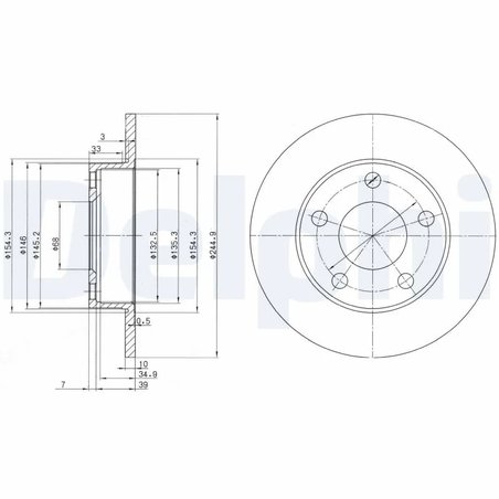 DISC FRANA DELPHI BG2520 - Compatibil cu AUDI