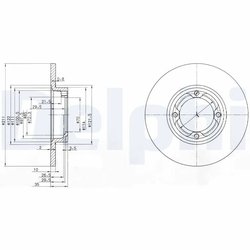 DISC FRANA DELPHI BG2533 - Compatibil cu DAIHATSU