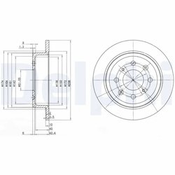 DISC FRANA DELPHI BG2538 - Compatibil cu ACURA, HONDA, LOTUS, MG, ROVER