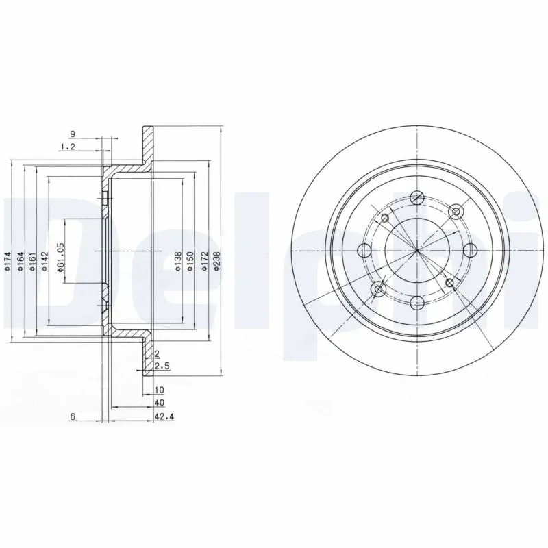 DISC FRANA DELPHI BG2538 - Compatibil cu ACURA, HONDA, LOTUS, MG, ROVER