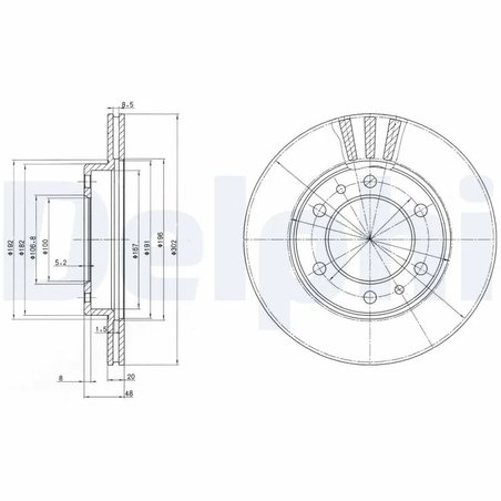 DISC FRANA DELPHI BG2591 - Compatibil cu TOYOTA