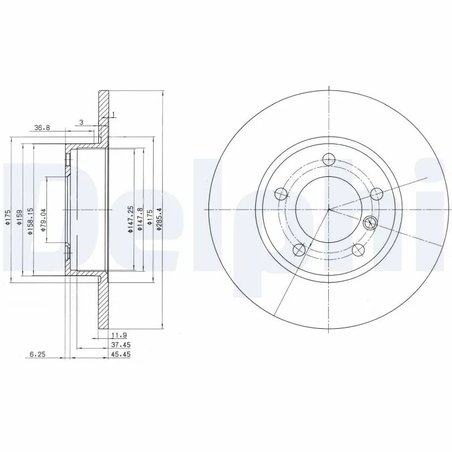 DISC FRANA DELPHI BG2622 - Compatibil cu BMW