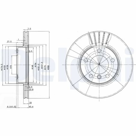 DISC FRANA DELPHI BG2623C - Compatibil cu BMW, BMW (BRILLIANCE)