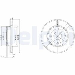 DISC FRANA DELPHI BG2629 - Compatibil cu MAZDA