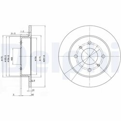 DISC FRANA DELPHI BG2633 - Compatibil cu NISSAN