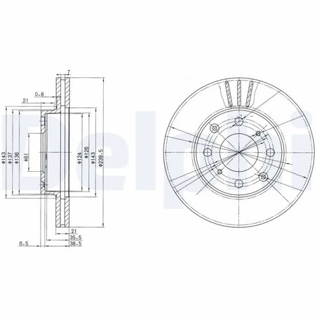DISC FRANA DELPHI BG2673 - Compatibil cu HONDA