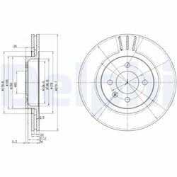 DISC FRANA DELPHI BG2712 - Compatibil cu SEAT, VW