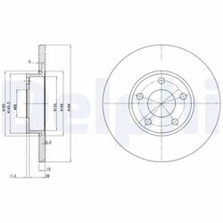 DISC FRANA DELPHI BG2749 - Compatibil cu AUDI