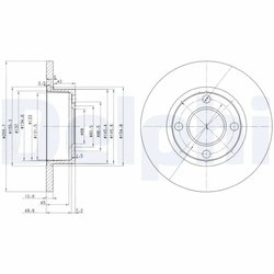 DISC FRANA DELPHI BG2752 - Compatibil cu AUDI