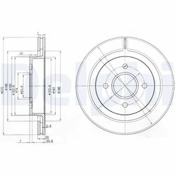 DISC FRANA DELPHI BG2758 - Compatibil cu FORD