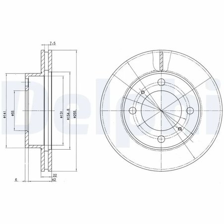 DISC FRANA DELPHI BG2891 - Compatibil cu TOYOTA