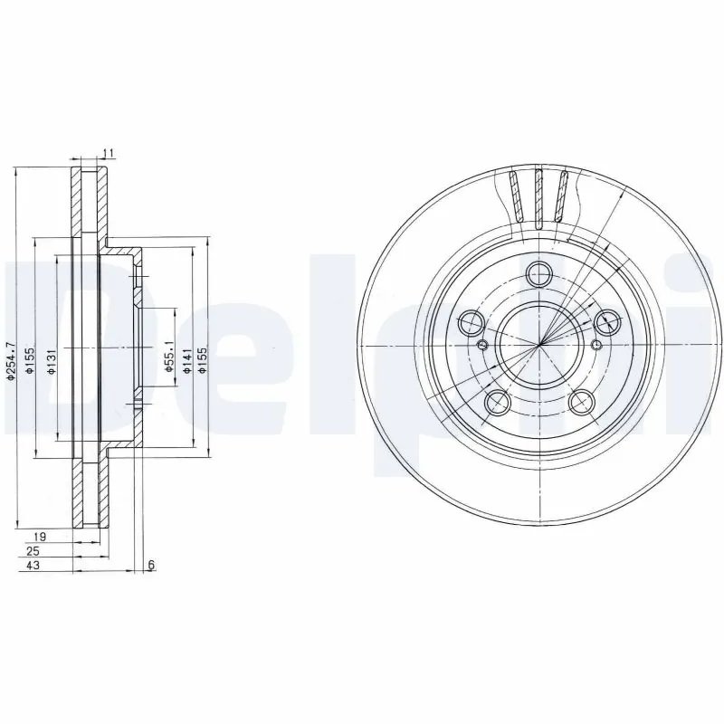 DISC FRANA DELPHI BG2880 - Compatibil cu TOYOTA