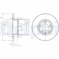 DISC FRANA DELPHI BG2898 - Compatibil cu VW