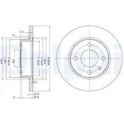 DISC FRANA DELPHI BG2910 - Compatibil cu SKODA, VW