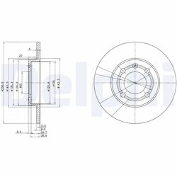 DISC FRANA DELPHI BG2911 - Compatibil cu SEAT, VW