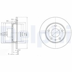DISC FRANA DELPHI BG2914 - Compatibil cu ALFA ROMEO