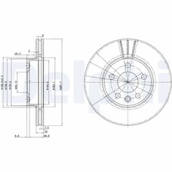 DISC FRANA DELPHI BG3025 - Compatibil cu FORD, SEAT, VW
