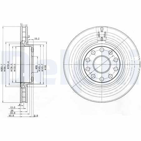 DISC FRANA DELPHI BG3078 - Compatibil cu ALFA ROMEO, LANCIA