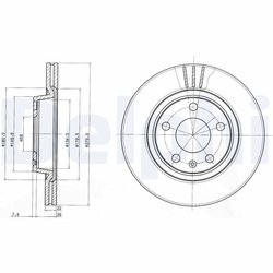 DISC FRANA DELPHI BG3198 - Compatibil cu AUDI, SEAT, VW