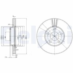 DISC FRANA DELPHI BG3199 - Compatibil cu VW