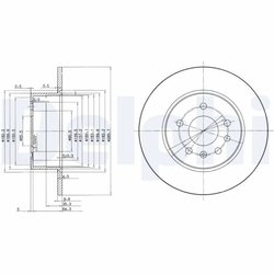 DISC FRANA DELPHI BG3274 - Compatibil cu OPEL, SAAB, VAUXHALL