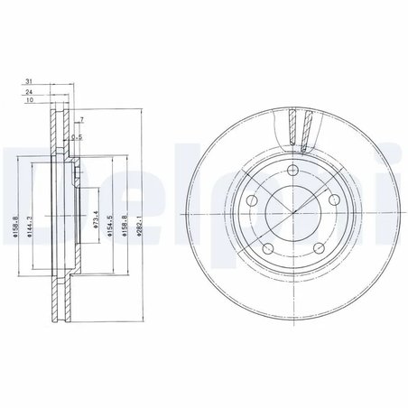 DISC FRANA DELPHI BG3383 - Compatibil cu CHRYSLER, DODGE, PLYMOUTH