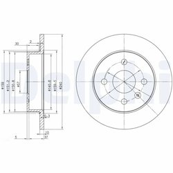 DISC FRANA DELPHI BG3403 - Compatibil cu CHEVROLET, OPEL, VAUXHALL