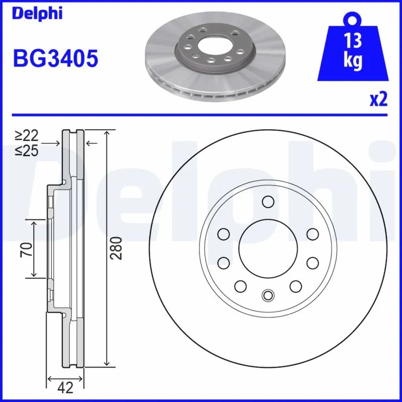 Disc frana Delphi BG3405