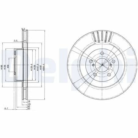DISC FRANA DELPHI BG3413 - Compatibil cu SUBARU, TOYOTA