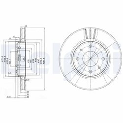DISC FRANA DELPHI BG3501C - Compatibil cu MITSUBISHI, VOLVO