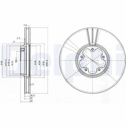 DISC FRANA DELPHI BG3504 - Compatibil cu FORD
