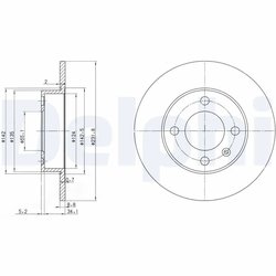 DISC FRANA DELPHI BG3505 - Compatibil cu SEAT, VW