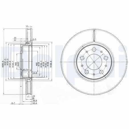 DISC FRANA DELPHI BG3513 - Compatibil cu VOLVO