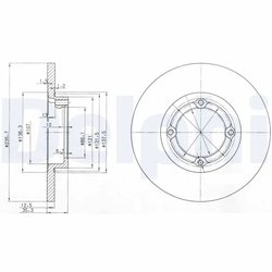DISC FRANA DELPHI BG3551 - Compatibil cu CHEVROLET, DAEWOO, FSO
