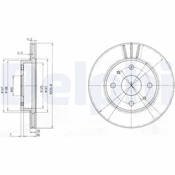 DISC FRANA DELPHI BG3555 - Compatibil cu DAIHATSU, SUBARU, TOYOTA