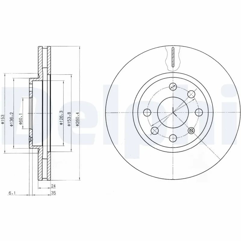 DISC FRANA DELPHI BG3569 - Compatibil cu CHEVROLET, OPEL, VAUXHALL
