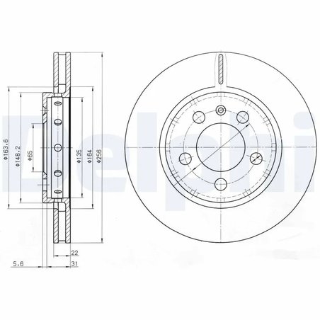 DISC FRANA DELPHI BG3611 - Compatibil cu AUDI, SEAT, SKODA, VW