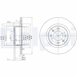 DISC FRANA DELPHI BG3621 - Compatibil cu CITROEN