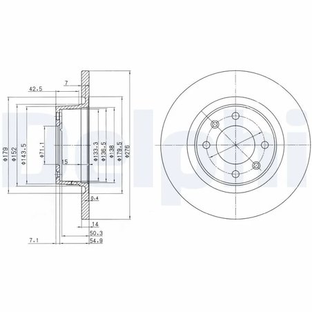 DISC FRANA DELPHI BG3621 - Compatibil cu CITROEN