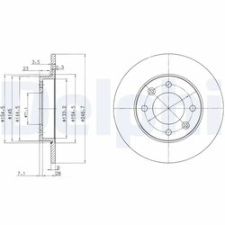 DISC FRANA DELPHI BG3653 - Compatibil cu CITROEN, PEUGEOT
