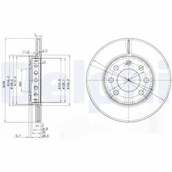 DISC FRANA DELPHI BG3658 - Compatibil cu AUDI, VW
