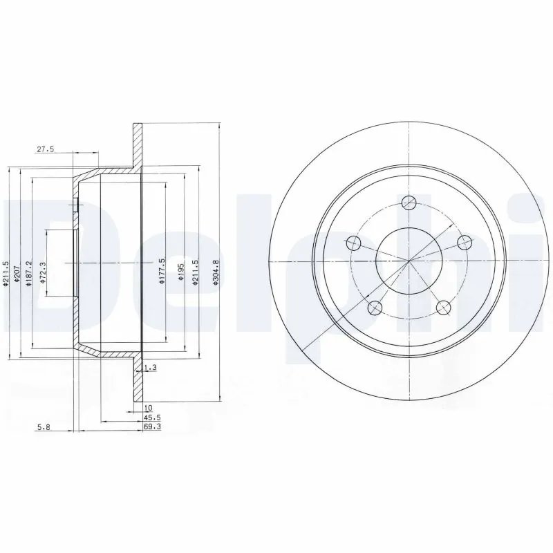 DISC FRANA DELPHI BG3660 - Compatibil cu JEEP