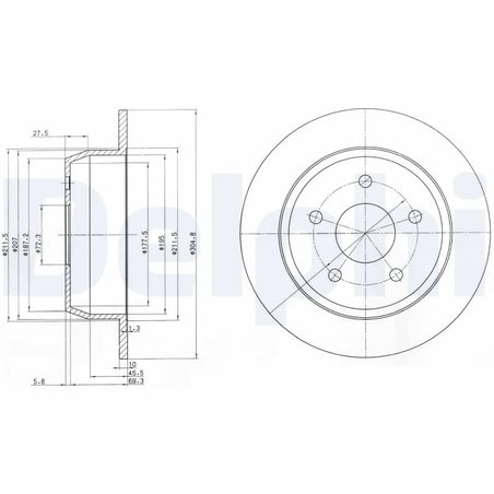 DISC FRANA DELPHI BG3660 - Compatibil cu JEEP