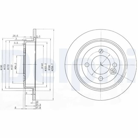 DISC FRANA DELPHI BG3662C - Compatibil cu MINI